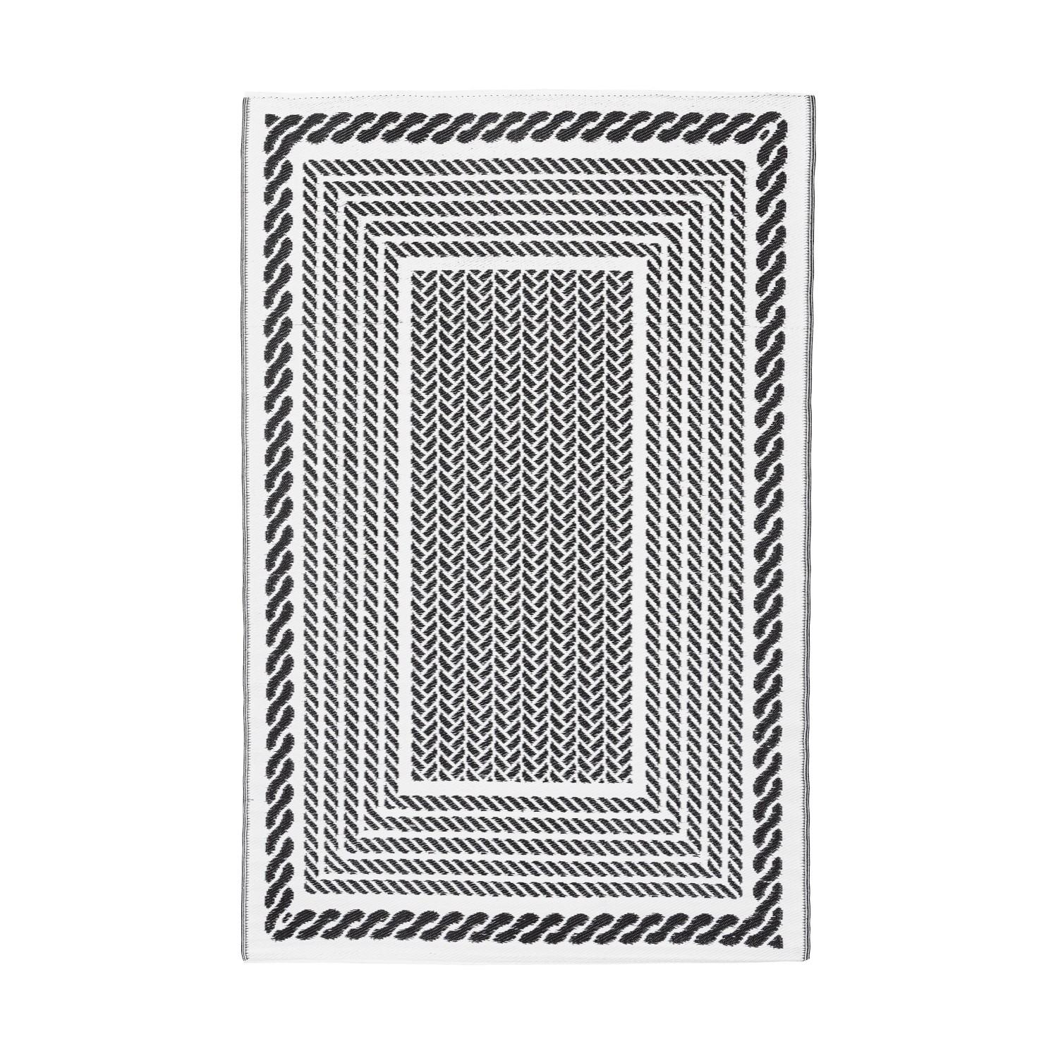 Tappeto Kashan Bianco-Nero 150X210