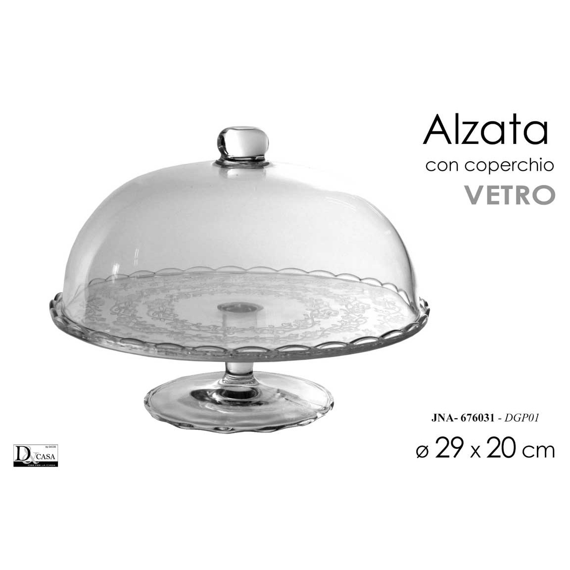 Jna/Porta Torta Con Coperchio 32X32X17Cm Dgp01