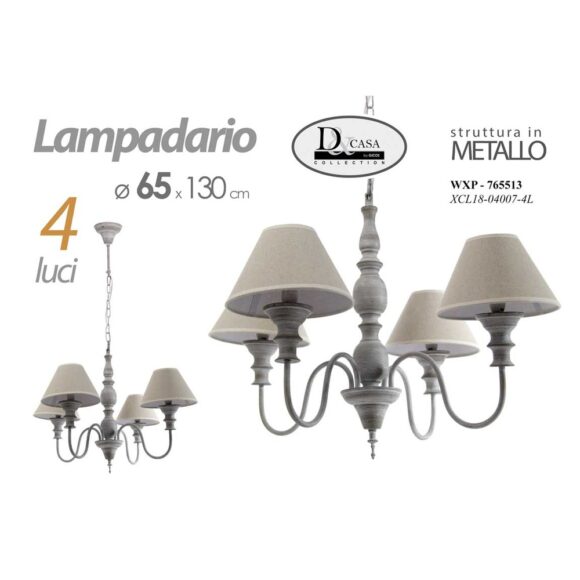 Wxp/Lampadario 4L 56*136 Xcl1804117-4L