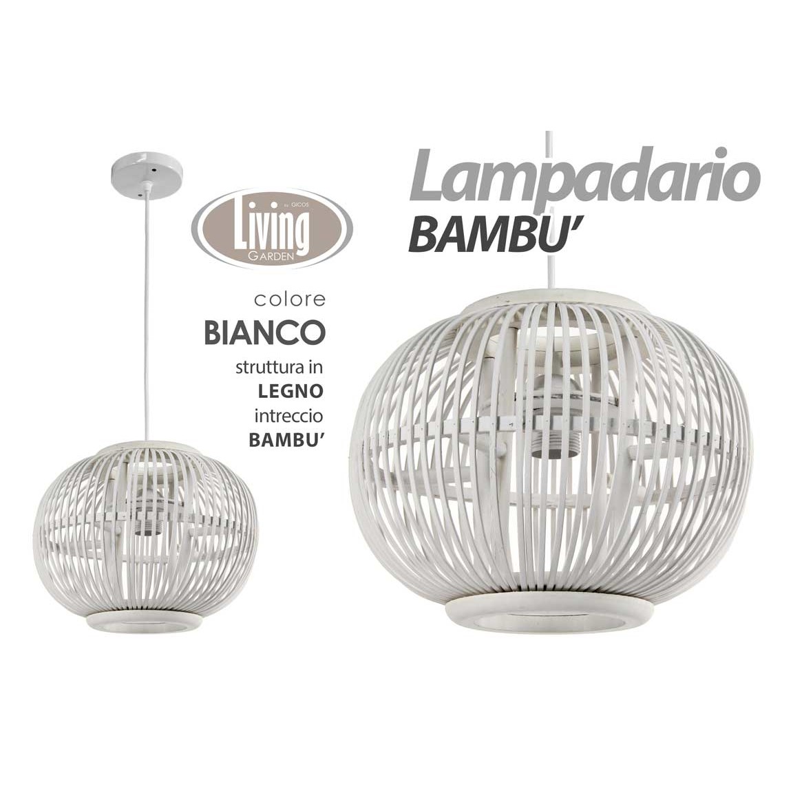 Xdh/Lampadario Bco 37*28 Hy18104A/W.