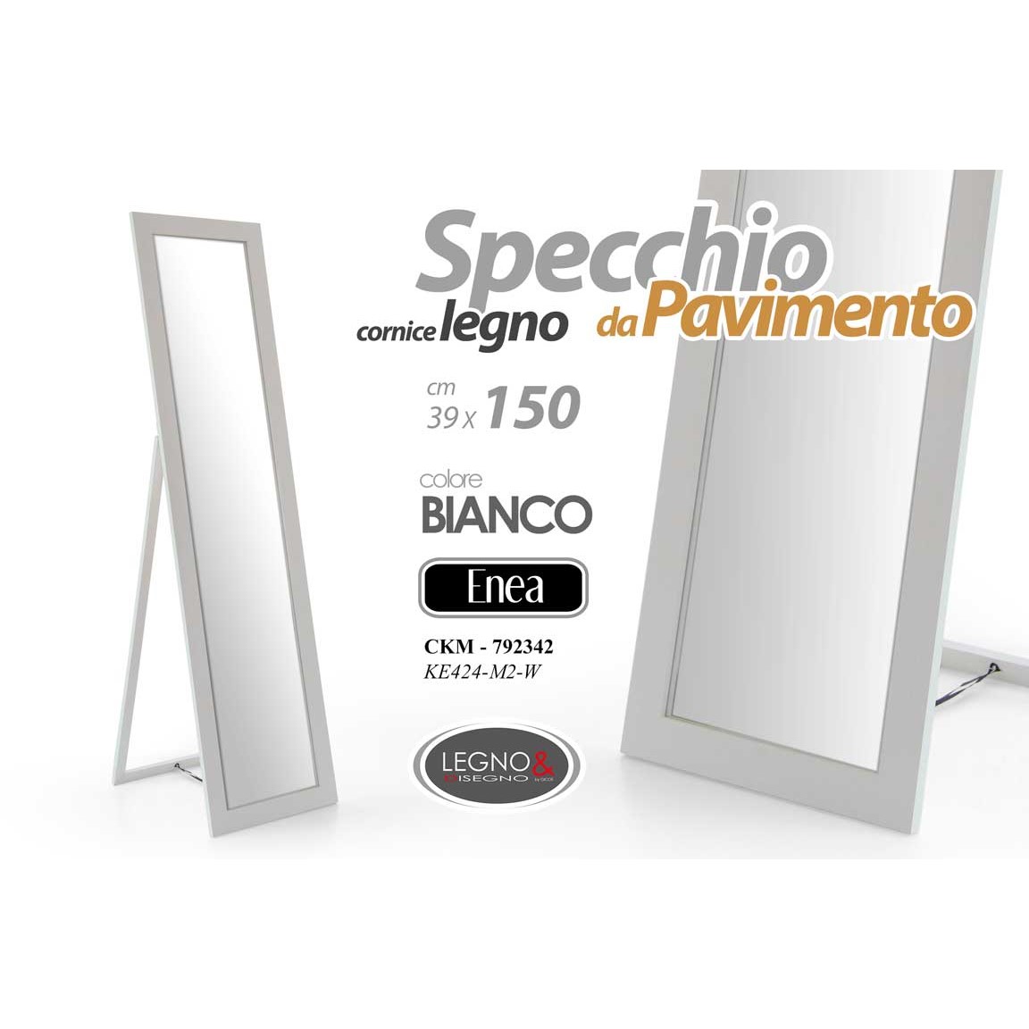 Ckm/Specchio Bco Bea 39*150Cm Ke424-M2/W
