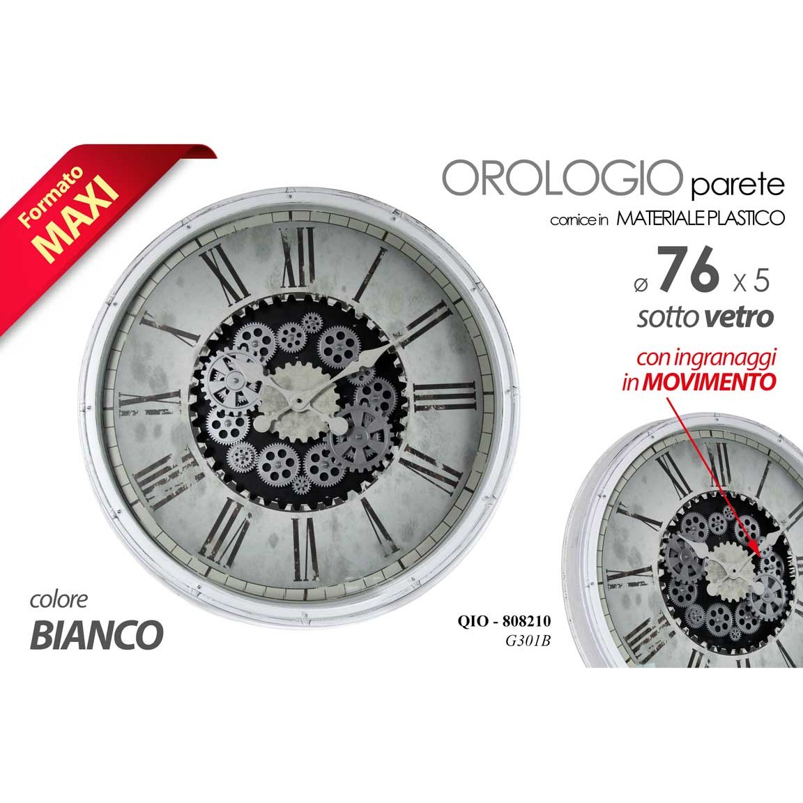 Qio/Orologio 76*76*4,9Cm G301B