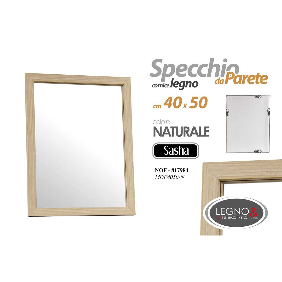 Nof/Specchio Natur. 40*50Cm Mdf4050-N