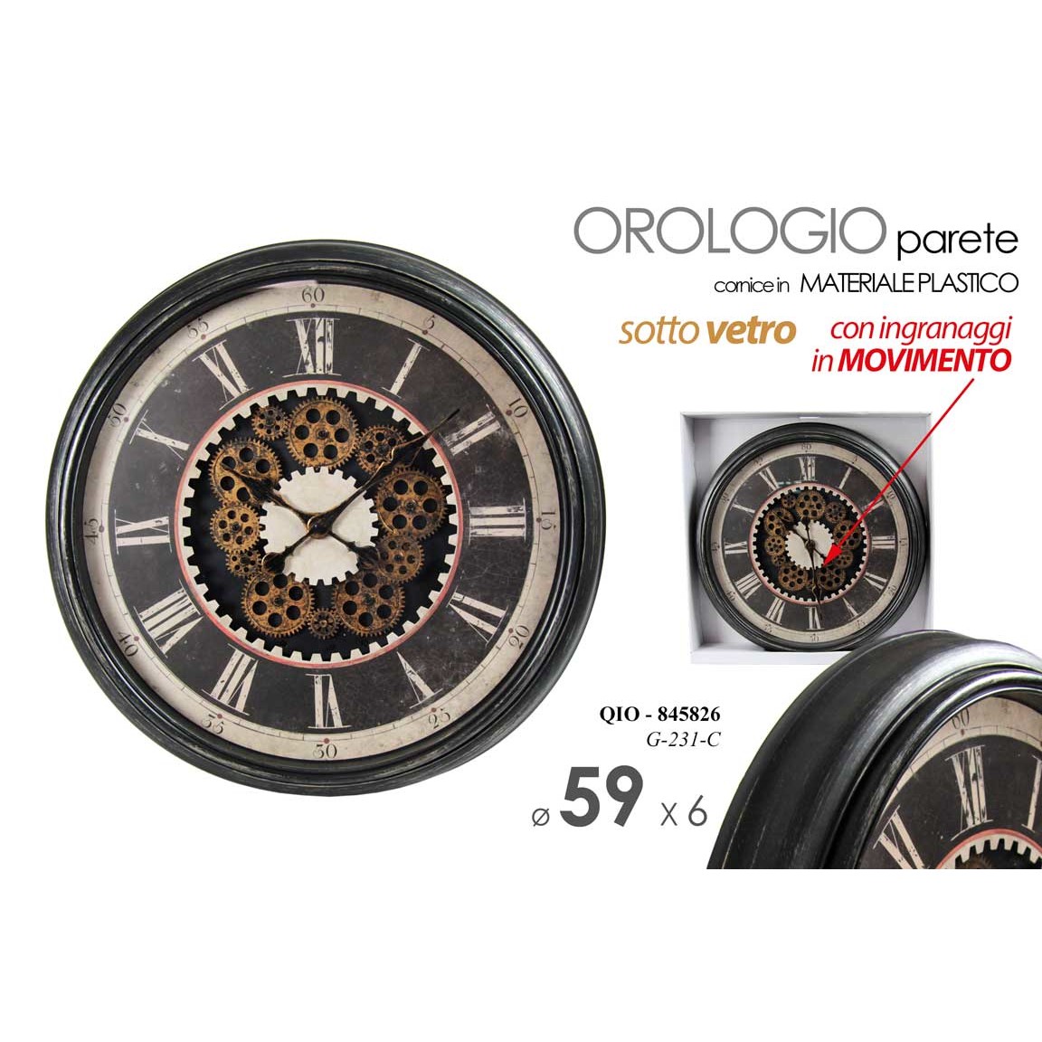 Qio/Orologio 58,5*58,5*5,5 G231C