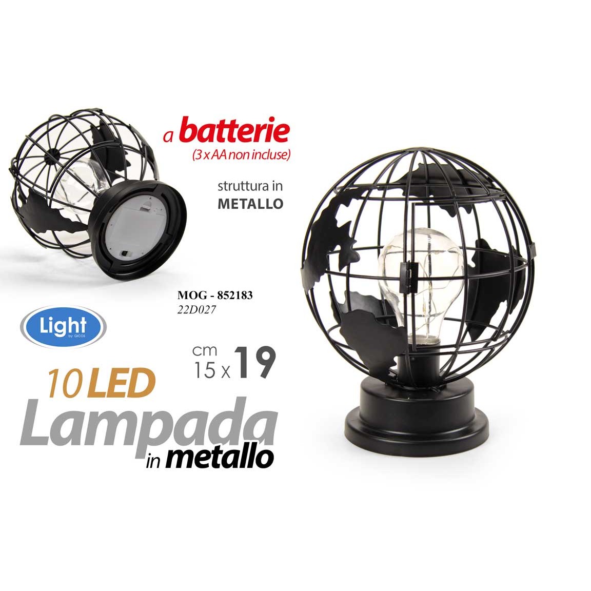 Mog/Lampada Led 15*15*19Cm 22D027
