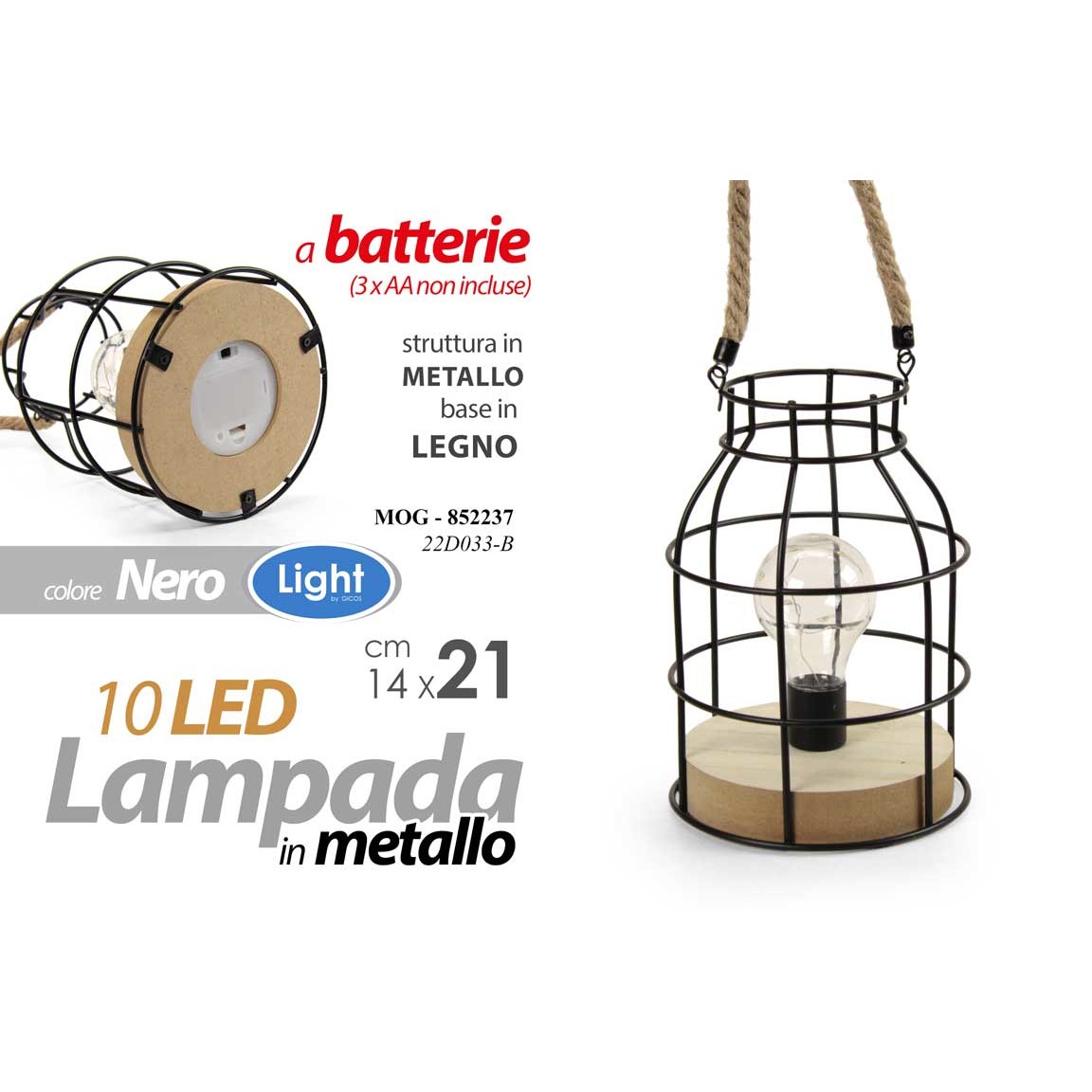 Mog/Lampada Led 14*14*21Cm 22D032