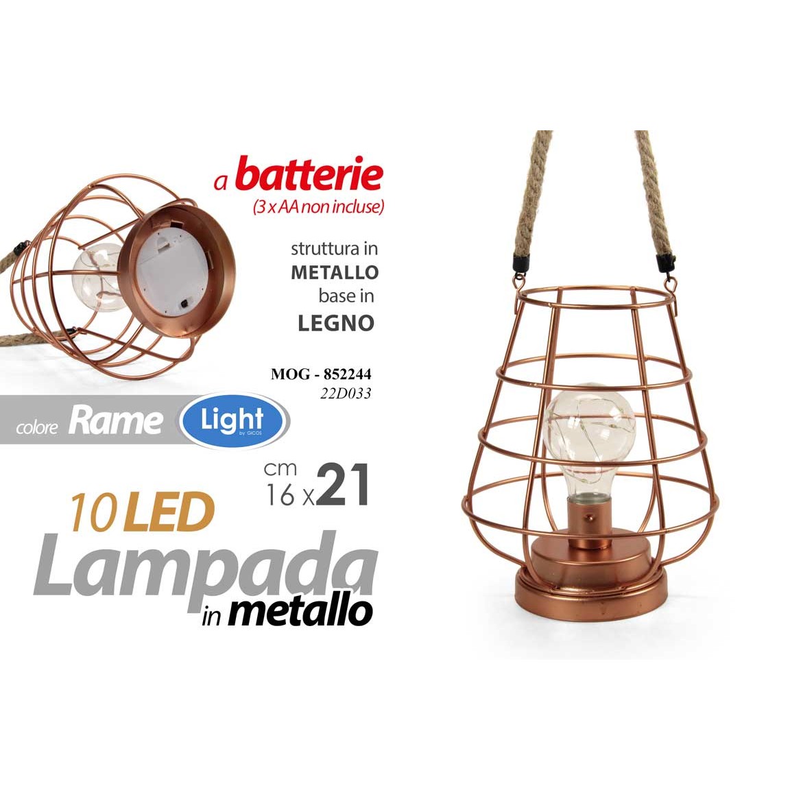 Mog/Lampada Led 16*16*21Cm 22D033