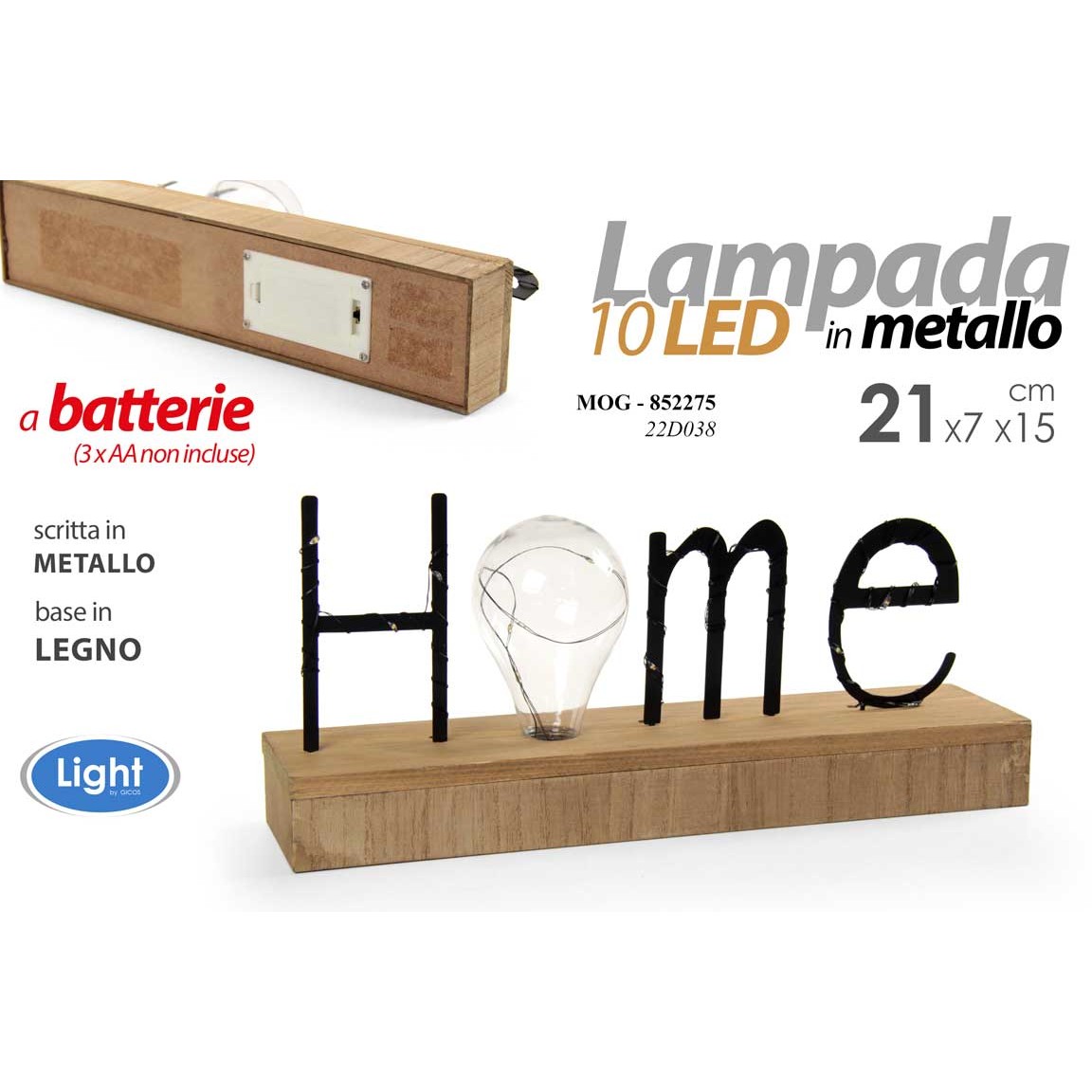 Mog/Lampada Home Led 34*7*15 22D038