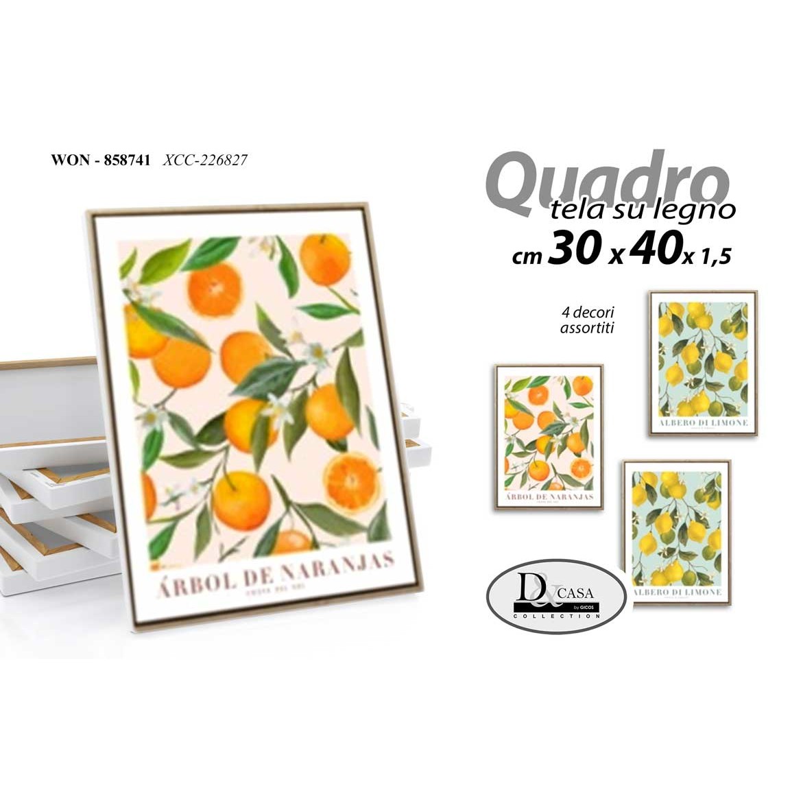 Won/Quadro Ass. 30*40*1,5Cm Xcc226827