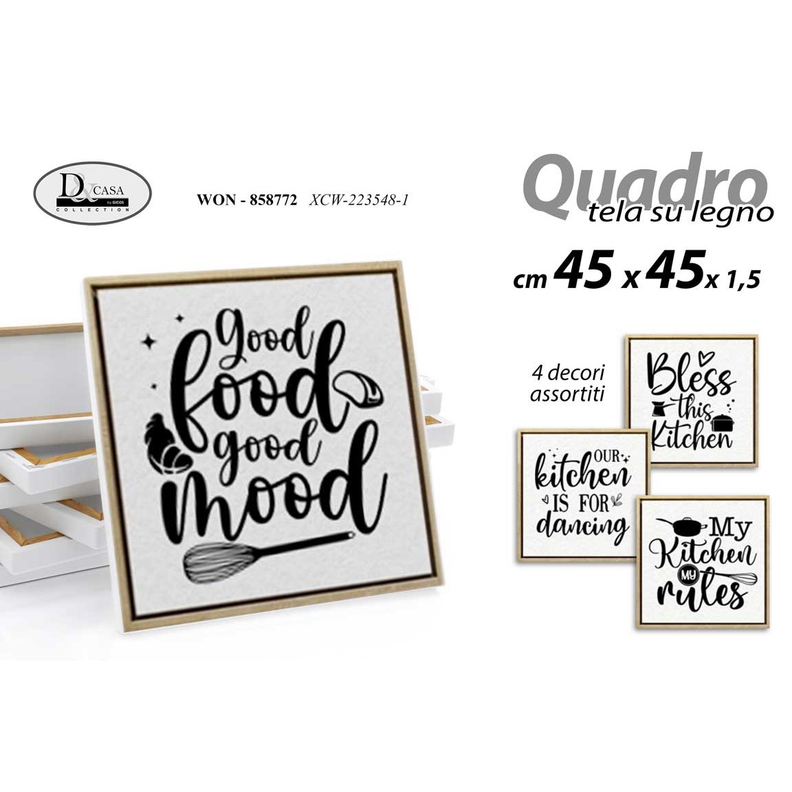 Won/Quadro Ass. 45*45*1,5Cm Xcw223548