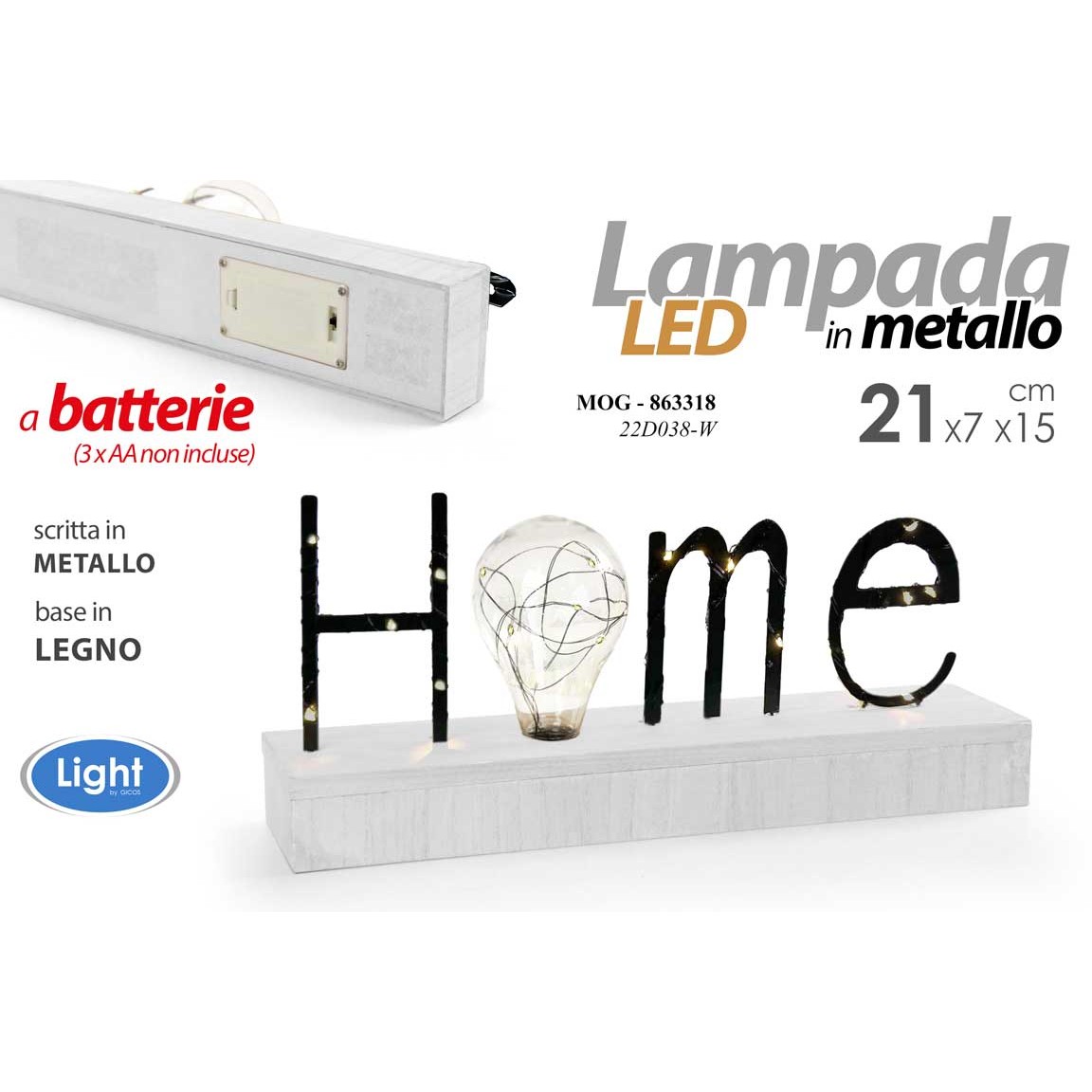 Mog/Lampada Home Led Bco 34*15 22D038-W