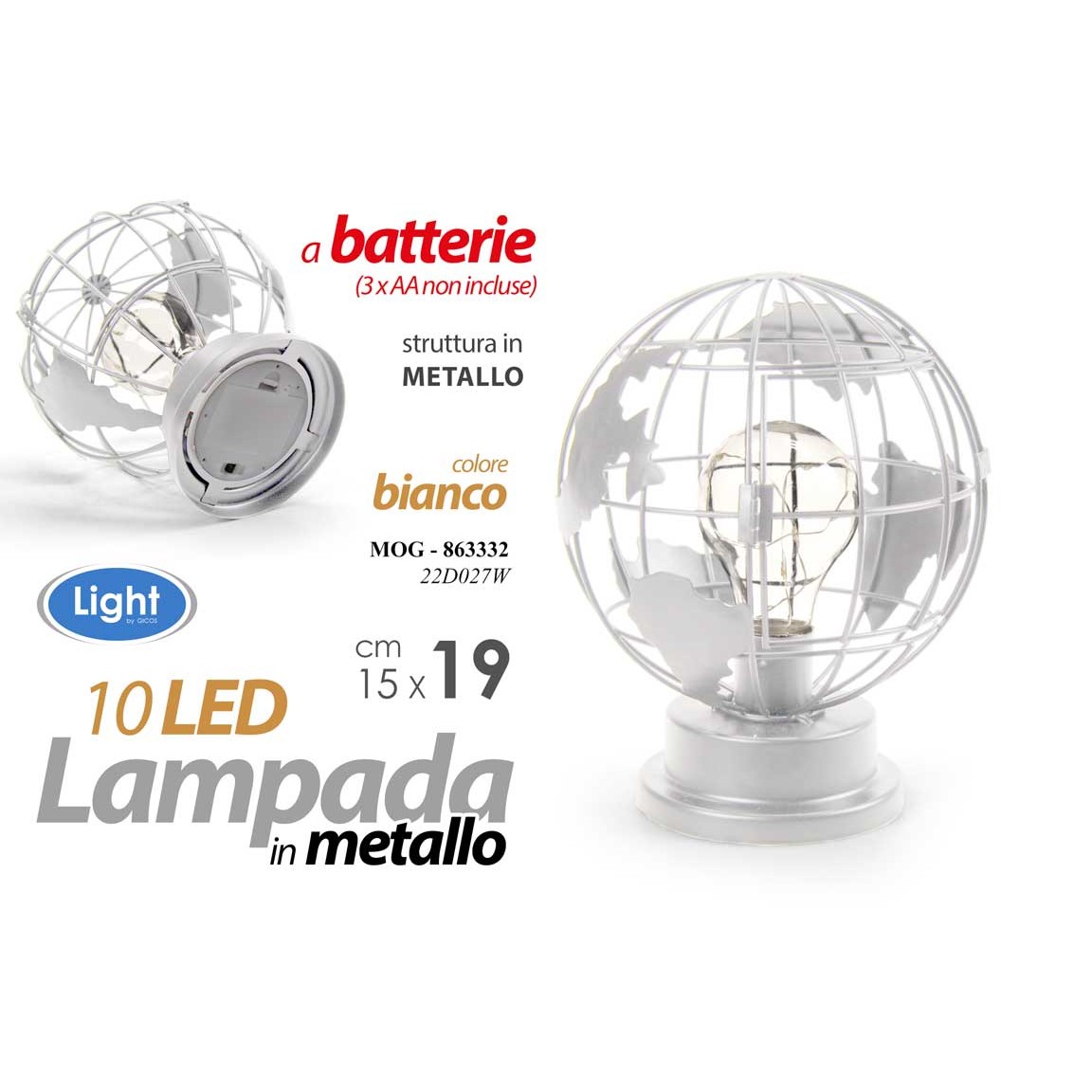 Mog/Lampada Led Bca Mdo 15*19Cm 22D027W