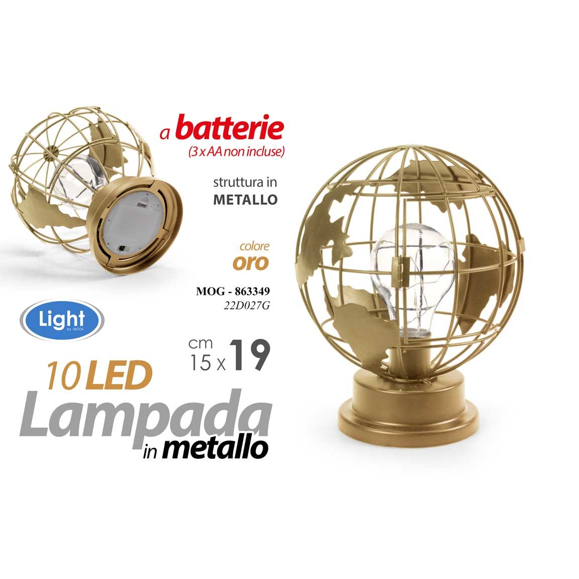 Mog/Lampada Led Oro Mdo 15*19 22D027G