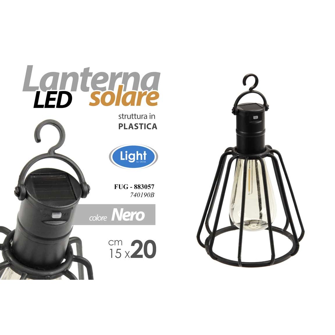 Fug/Lanterna Solare 15*20Cm 740190B