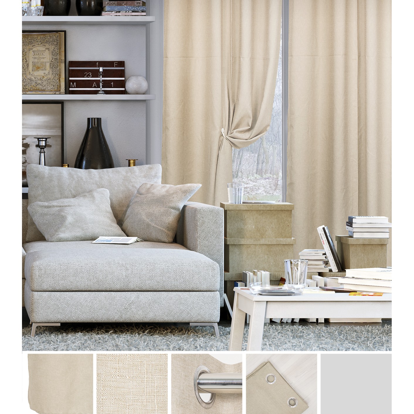 Hua 55192 Tenda Anita 140*280Cm Grey