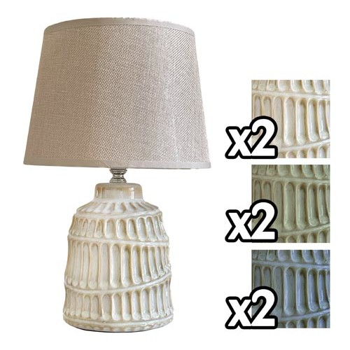 Xid 59835 Lampada Da Tavolo A Costoni 22*34Cm 3 Ass. 1/6