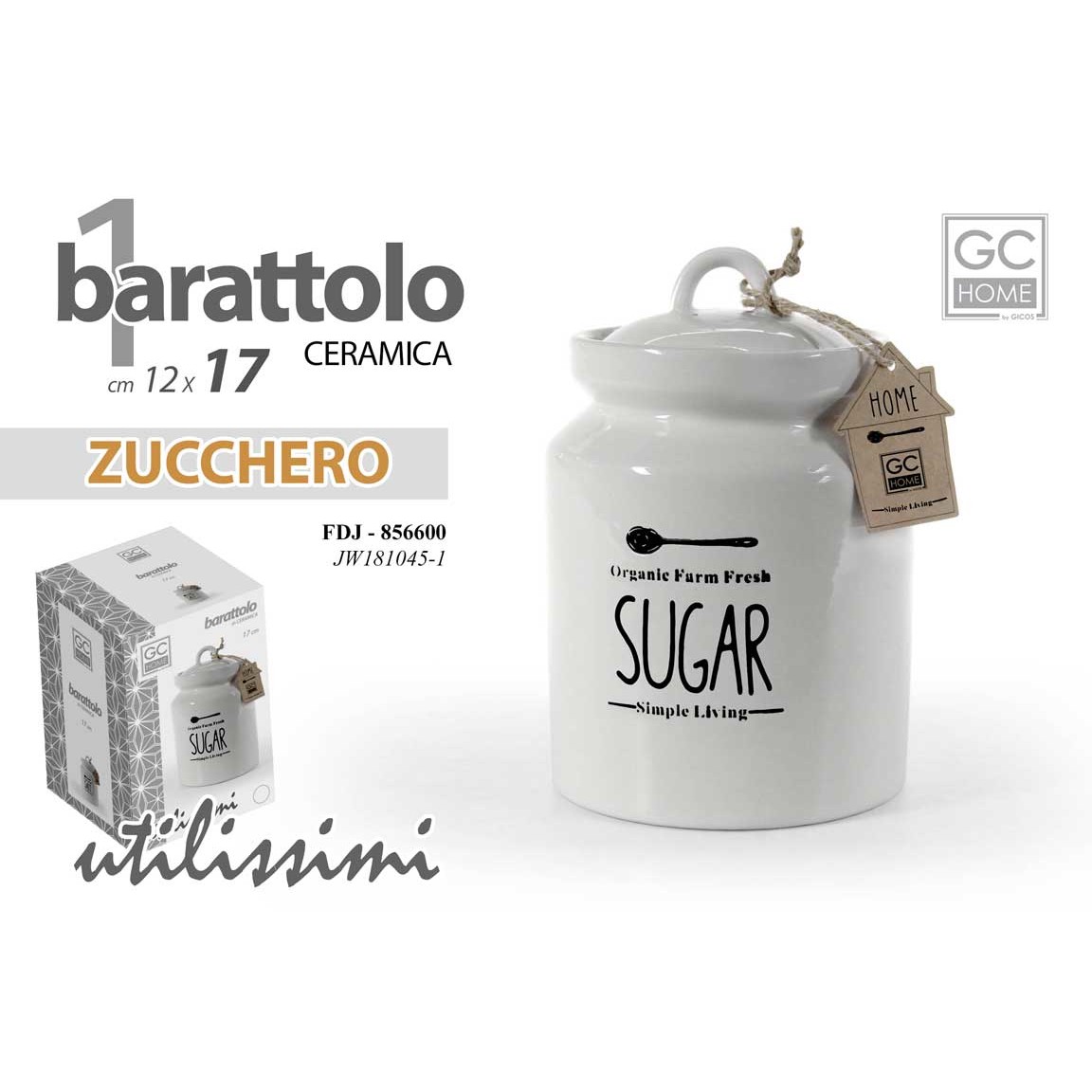 Fdj/Barattolo Zucchero 12*12*17 Jw181045-1
