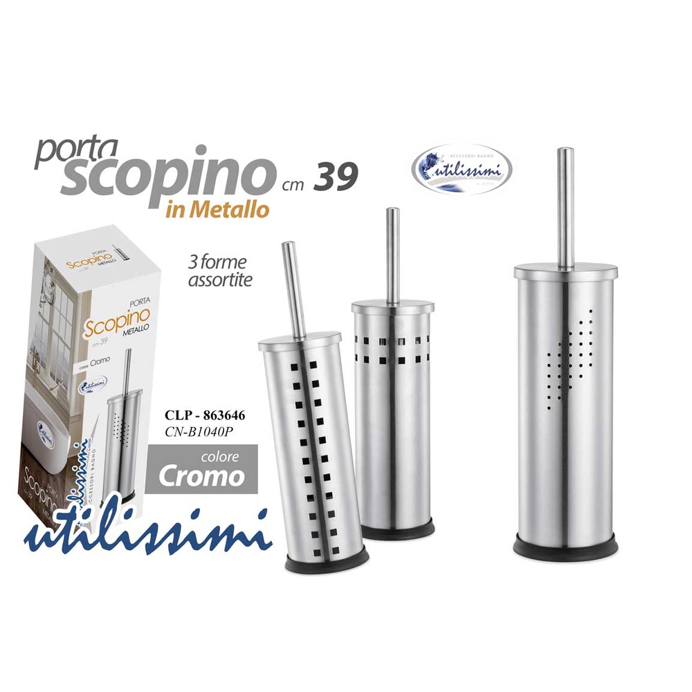 Chl/Porta Scopino Acciaio 410 10*27-39Cm Cn-B1040P