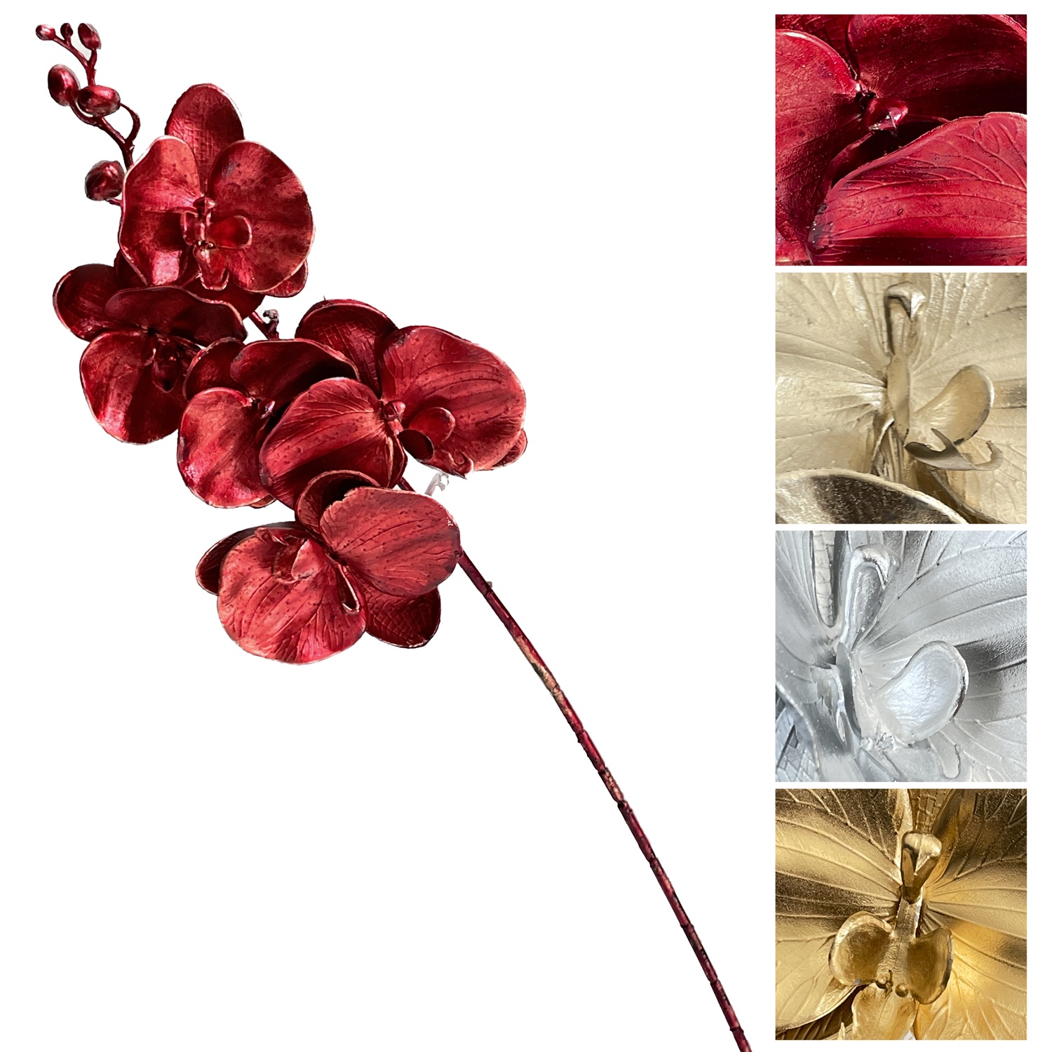 Dor 59364 Stelo Orchidea Metallic 60Cm 4 Ass.