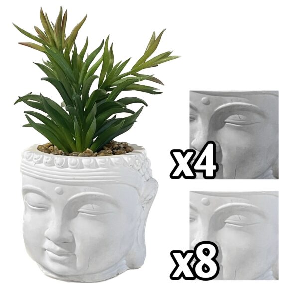 Gha 59423 Vaso Buddha Pianta Grassa Tall 10,5*10,5*20Cm 2 Ass. 1/12