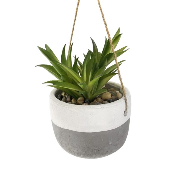 Gha 59436 Vaso Da Appendere White/Cement Pianta Grassa 8,5*8,5*13Cm 1/24