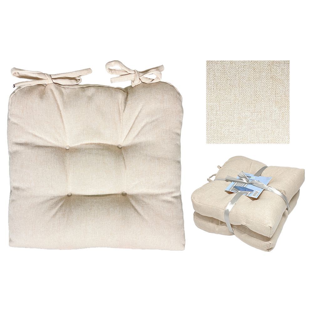 Tpe 61534 Set 2 Cuscini Da Seduta Crema 2 X 40*40*10Cm