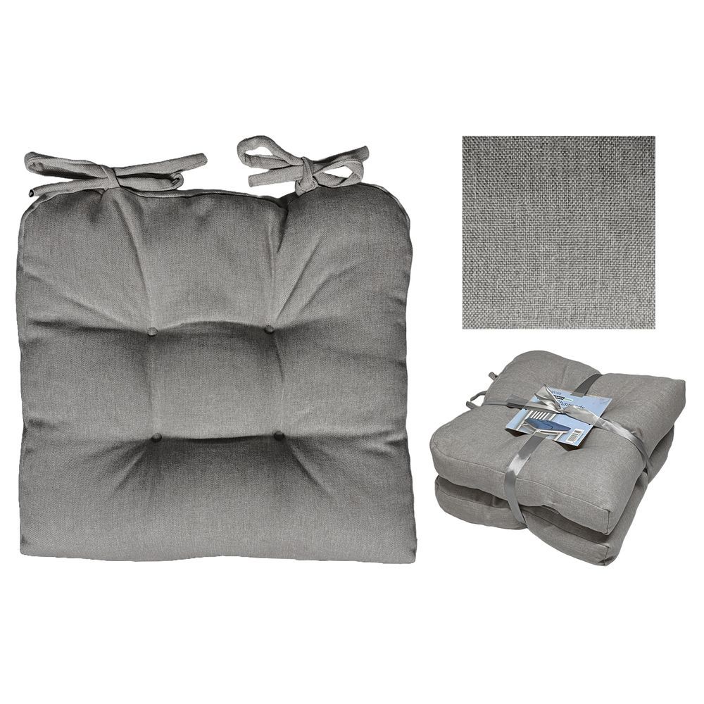 Tpe 61535 Set 2 Cuscini Da Seduta Grigi 2 X 40*40*10Cm