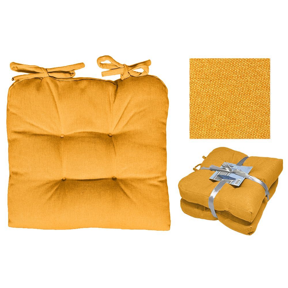 Tpe 61631 Set 2 Cuscini Da Seduta Gialli 2 X 40*40*10Cm