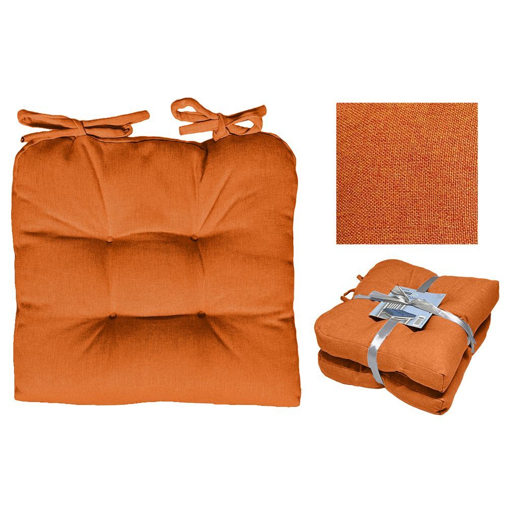 Tpe 61633 Set 2 Cuscini Da Seduta Arancioni 2 X 40*40*10Cm