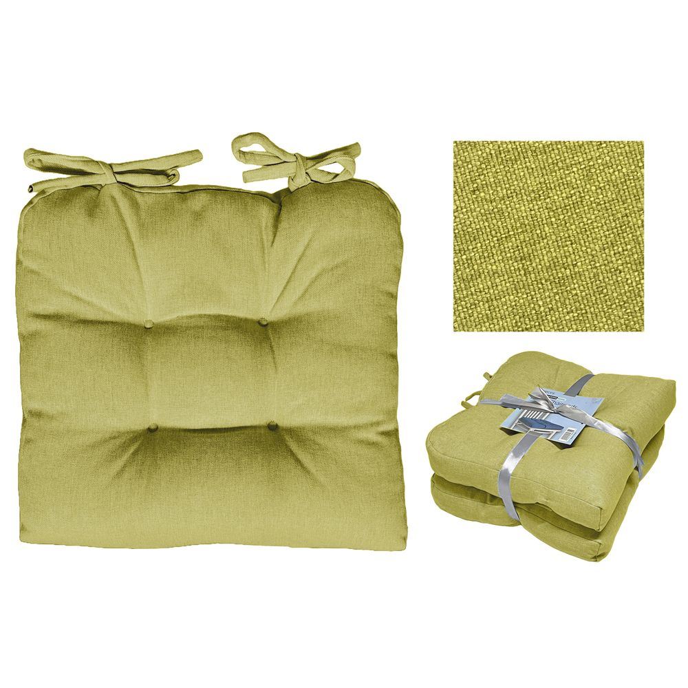 Tpe 61634 Set 2 Cuscini Da Seduta Verdi 2 X 40*40*10Cm