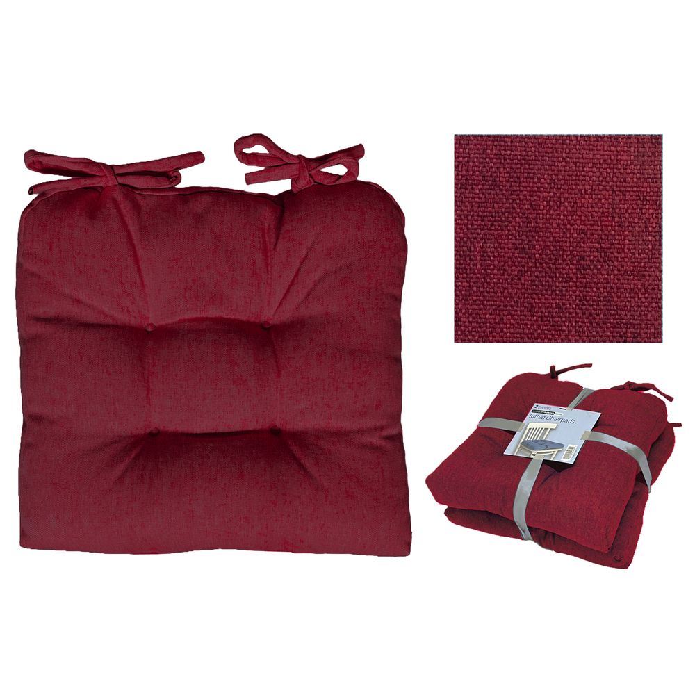 Tpe 61636 Set 2 Cuscini Da Seduta Rossi 2 X 40*40*10Cm