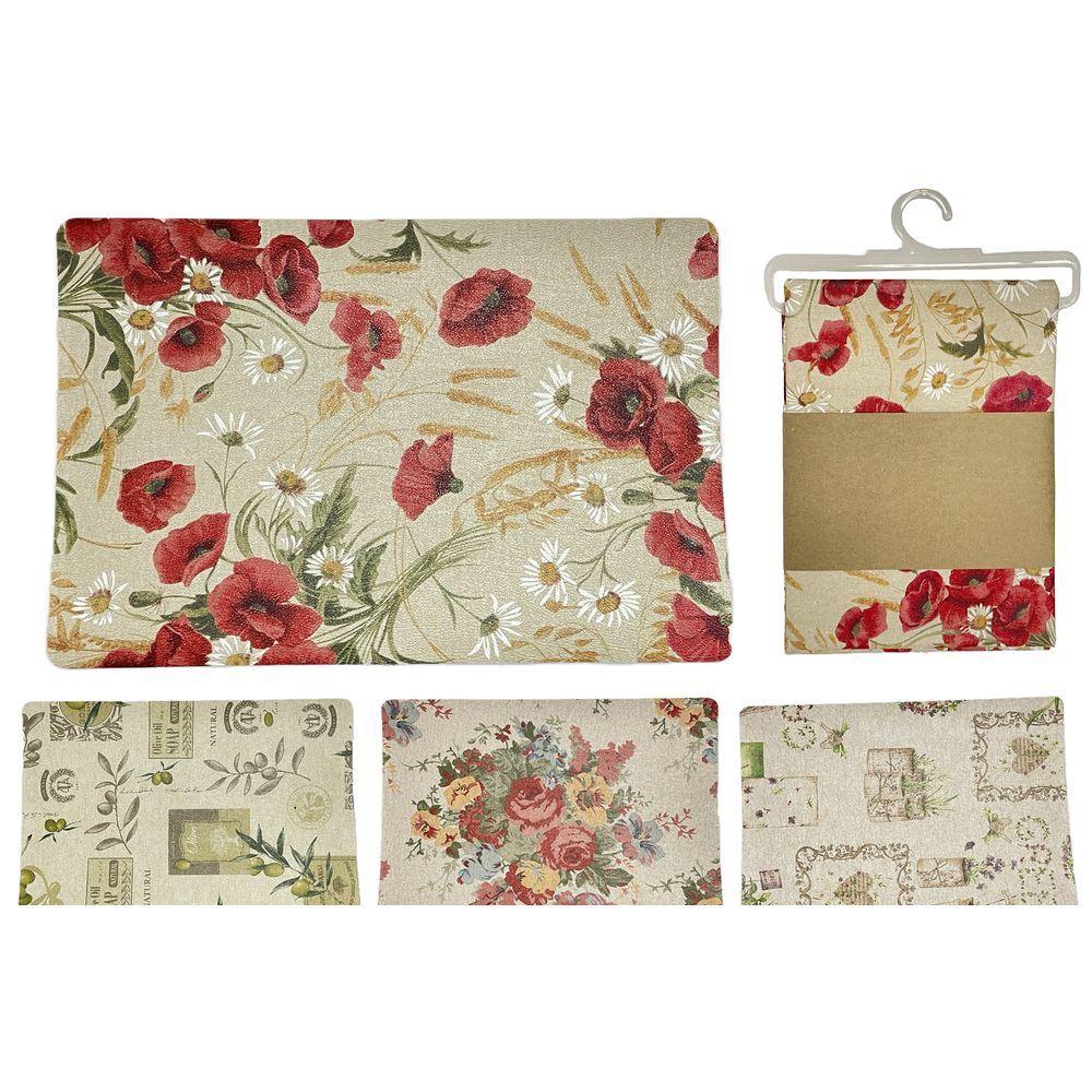 Nia 61279 Tovaglia Poly Flower Series 140*180Cm 4 Ass.