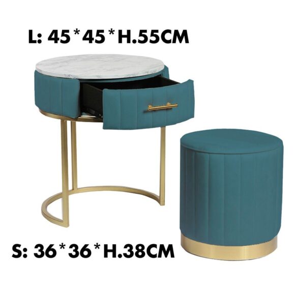 Tow 60250 Set Comodino E Pouf Lille Tiffany