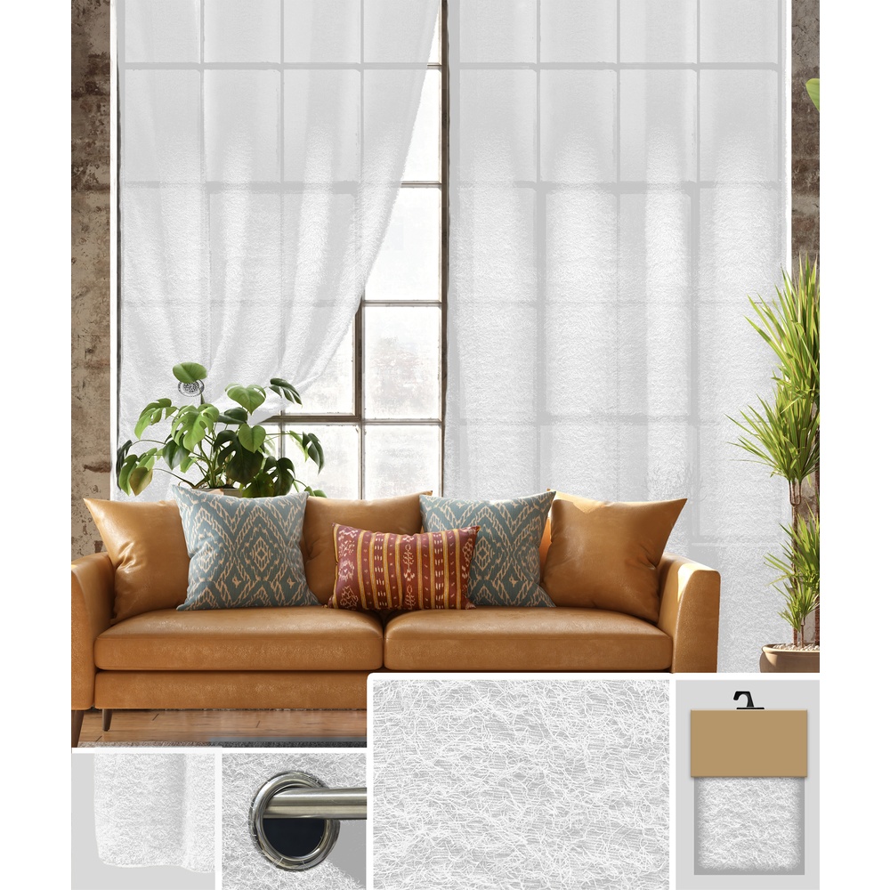 Len 60721 Tenda Ginevra Bianca 140*280Cm