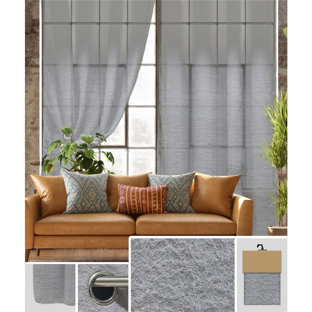 Len 60724 Tenda Ginevra Grigia 140*280Cm