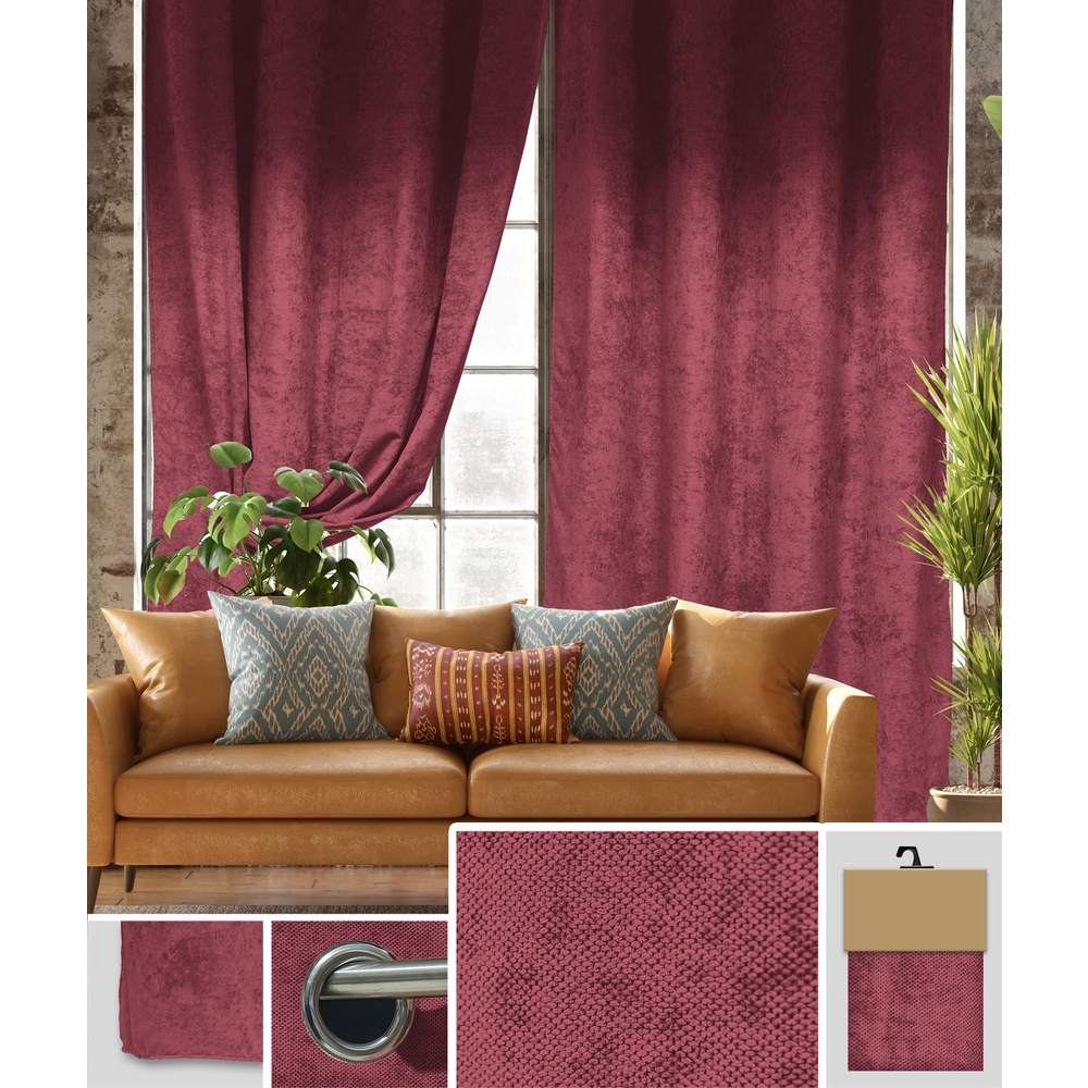 Len 60742 Tenda Virginia Bordeaux 140*280Cm