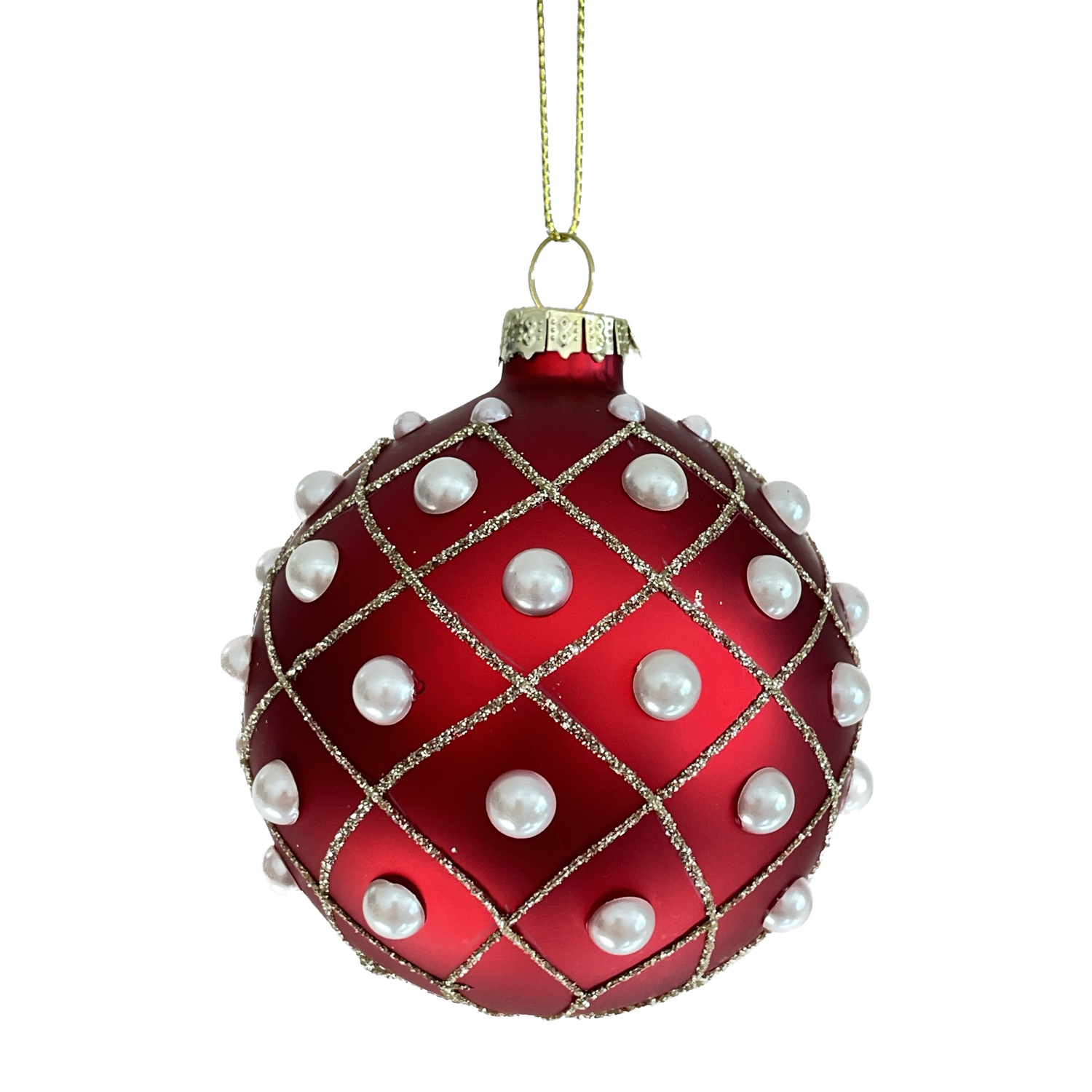 Yuj 59234 Sfera Vetro Drappeggio Red Perle 10Cm