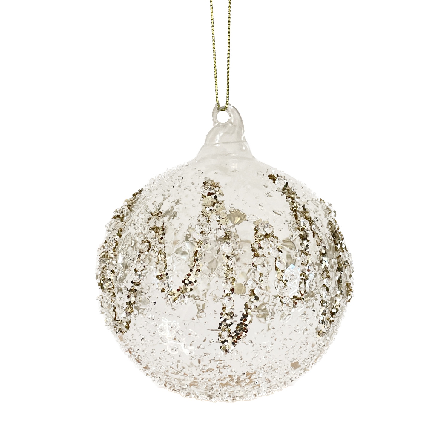 Yuj 59255 Sfera Vetro Transparent Gold Decor Tonda 8Cm