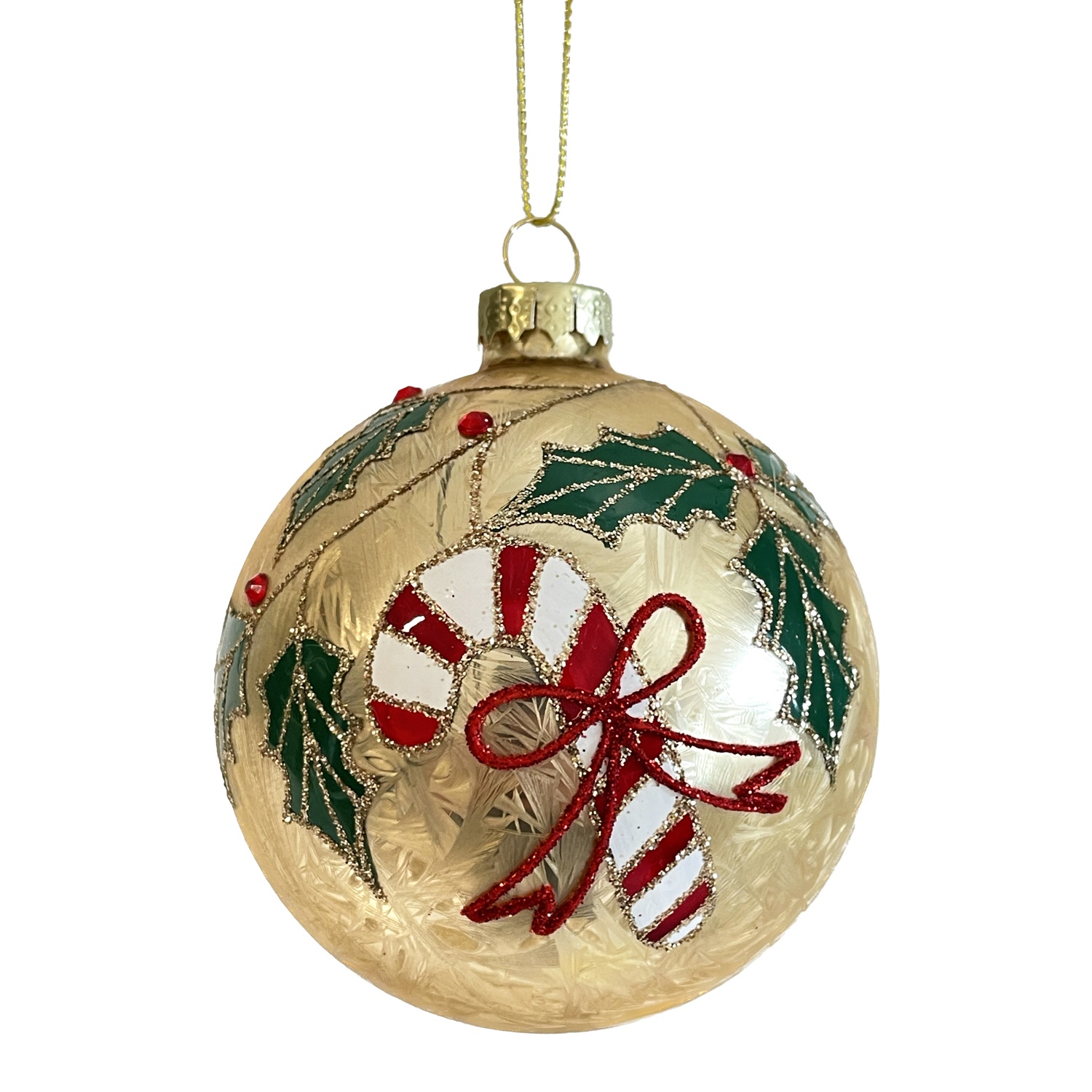 Yuj 59285 Sfera Vetro Dolci E Agrifoglio 8Cm