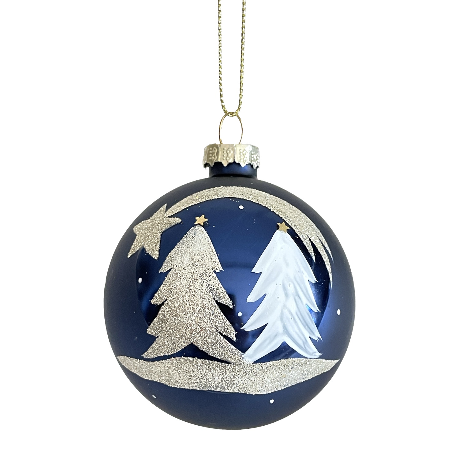 Yuj 59291 Sfera Vetro Blue Christmas Tree 8Cm