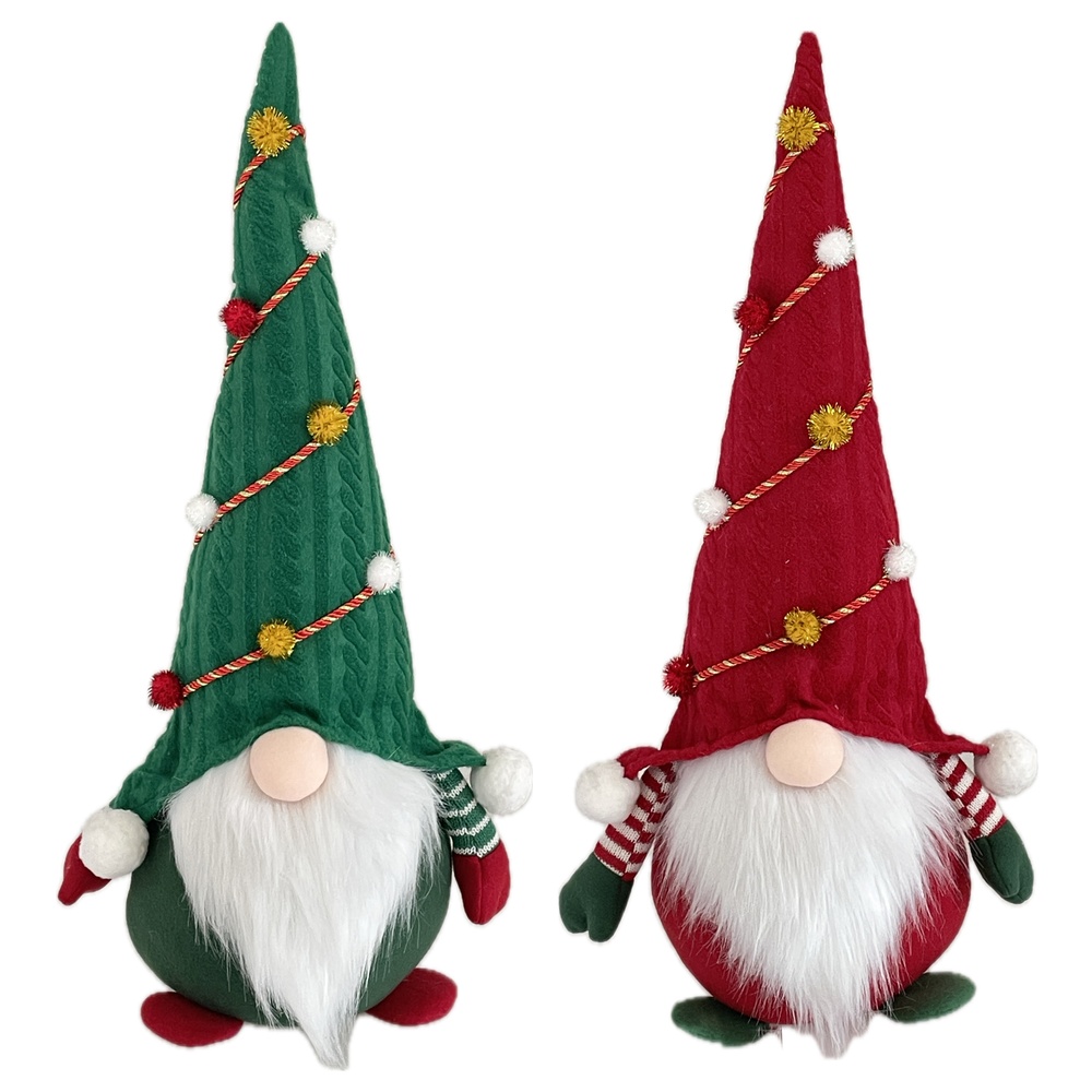 Adm 61374 Gnomo Cappello Alberello Xmas 28*20*60Cm 2 Ass.