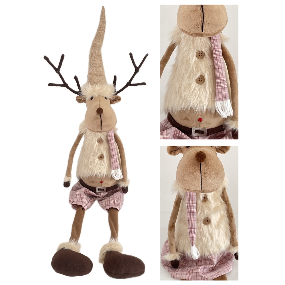 Adm 61375 Renna Lapland Hanging Legs 35*20*105Cm 2 Ass.