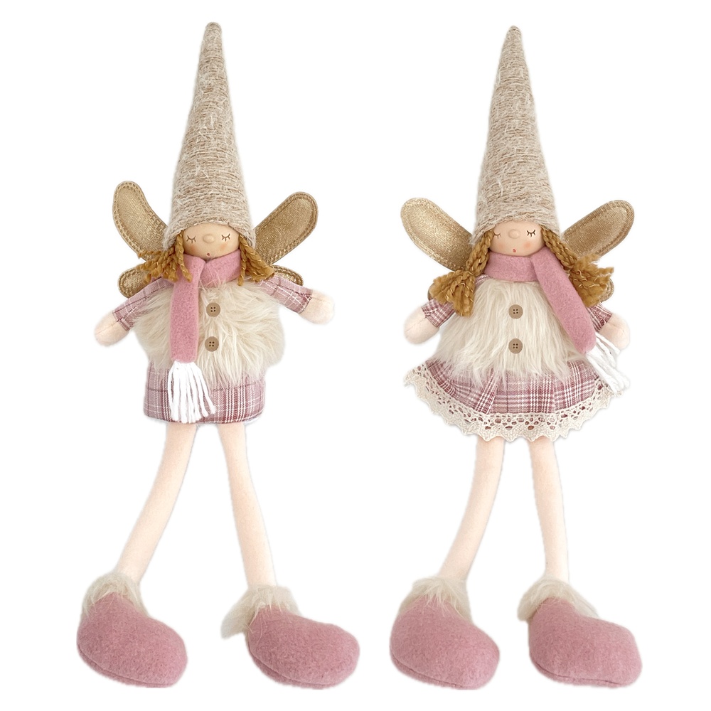 Adm 61691 Fatina Xmas In Pink Hanging Legs 48Cm 2 Ass.