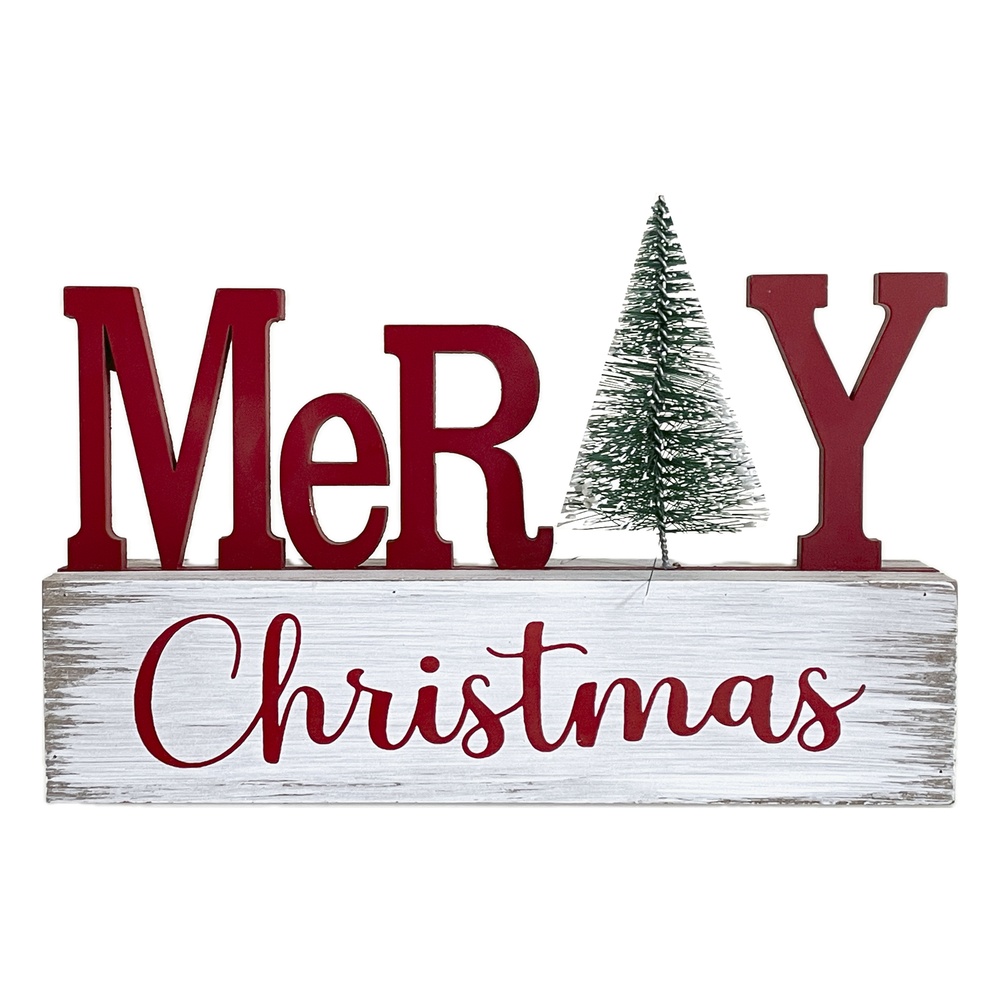 Cat 61617 Deco Wood Merry Xmas 24*4*H.16Cm