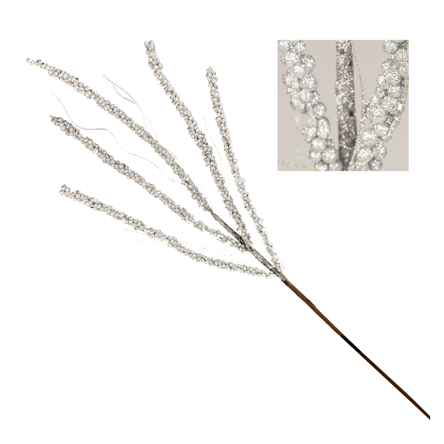 Dor 57889 Stelo Mini Bacche Glitter Argento 86Cm