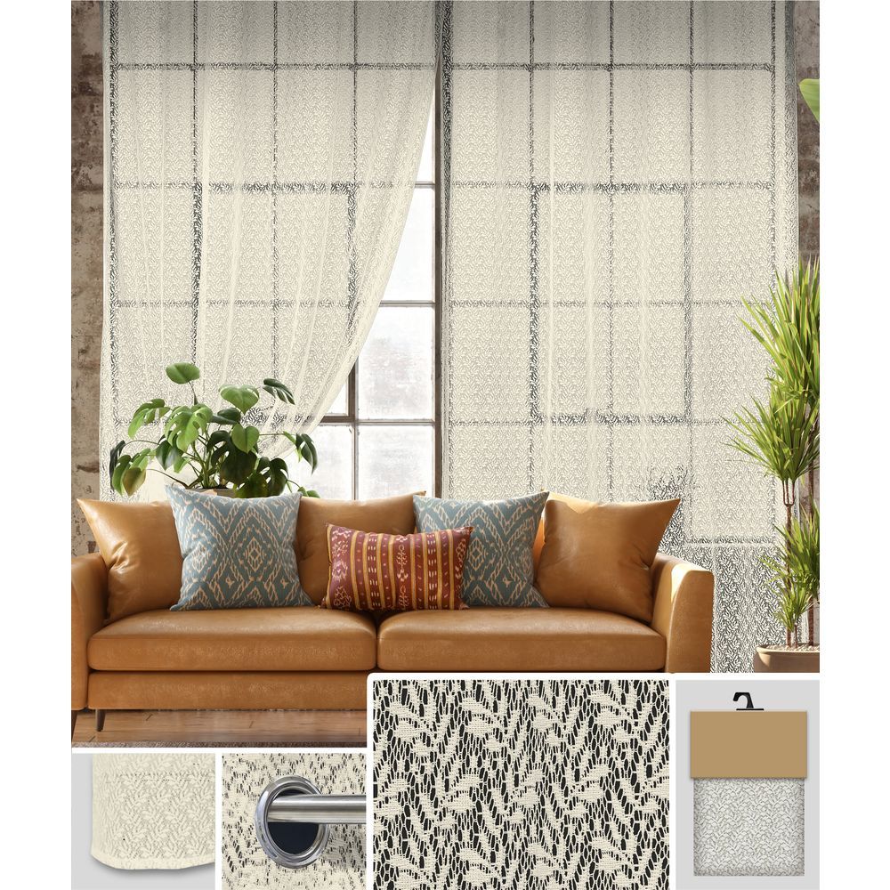 GAX 60759 Tenda Foliage Ricam. Beige 140*280Cm