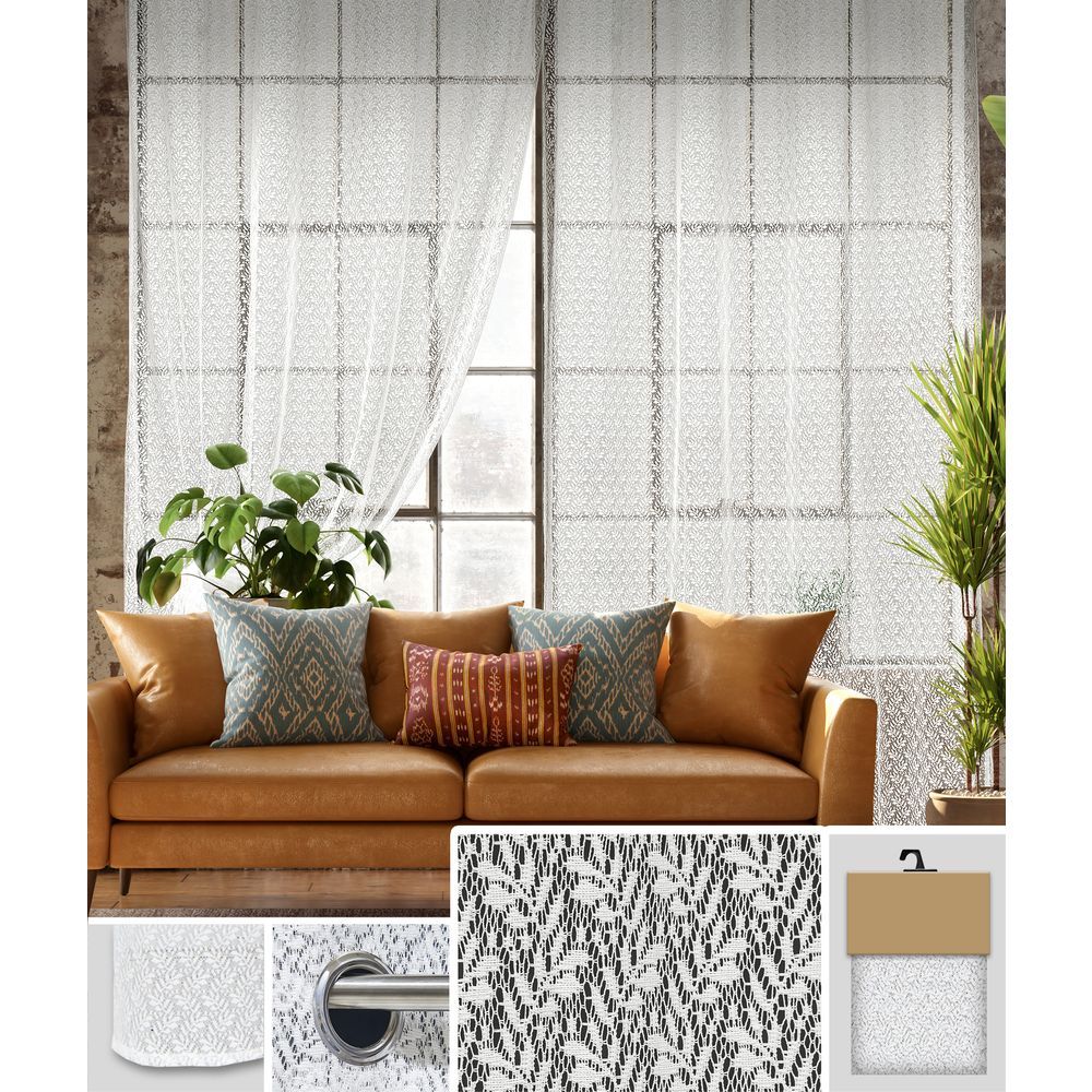 GAX 60760 Tenda Foliage Ricam. White 140*280Cm