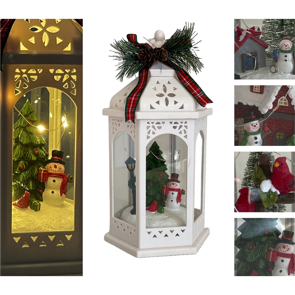 Gie 60364 Lanterna Bergen Blanc Xmas 17,5*17,5*H.33Cm 4 Ass.