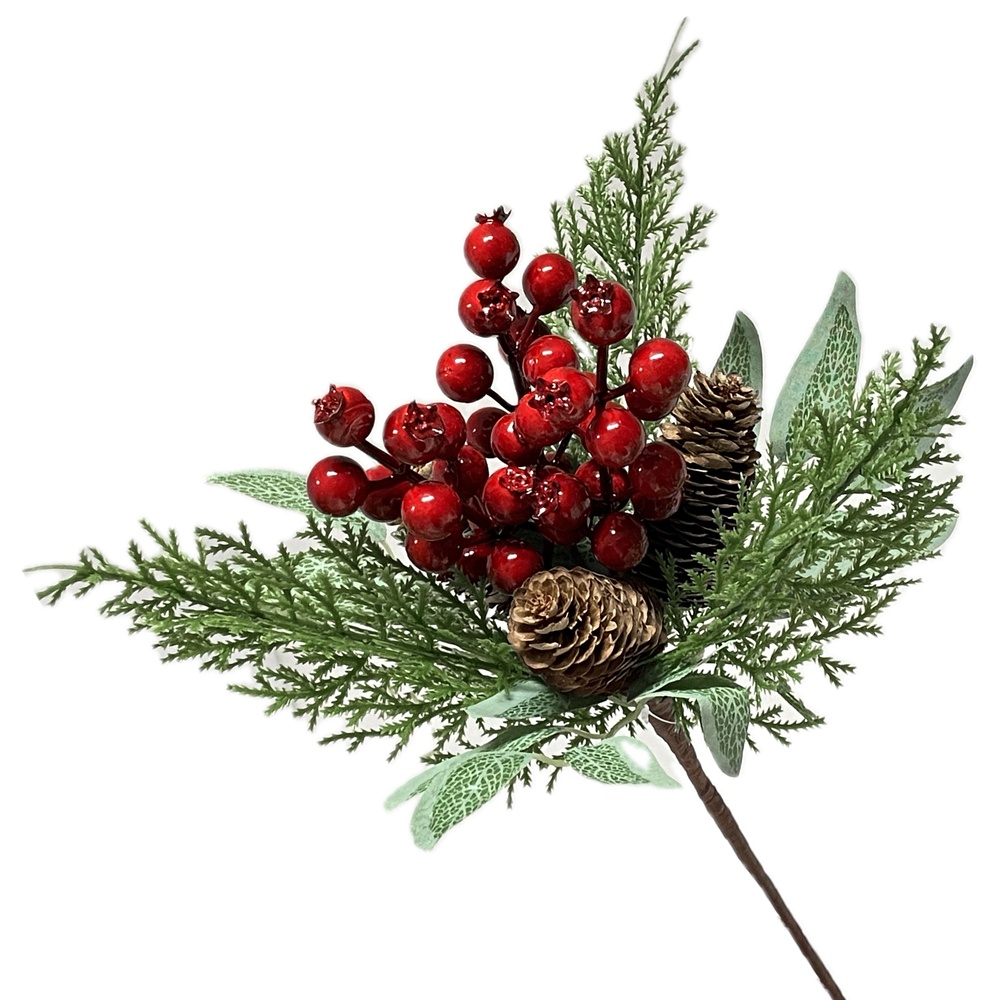 Lei 60343 Deco Hanging Pino Con Bacche E Pigne Xmas 35Cm