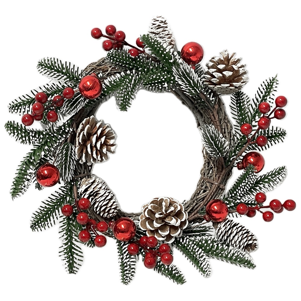 Lei 60349 Ghirlanda Pino Bacche E Pigne Xmas D 34Cm